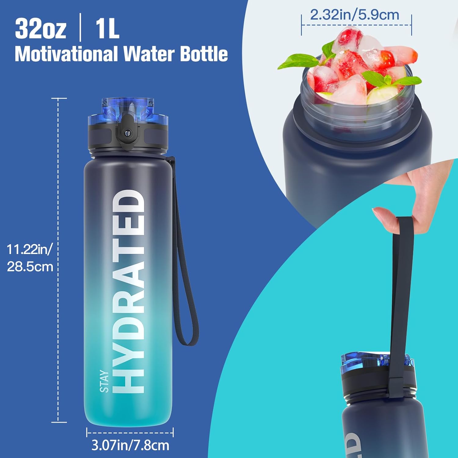 Sahara Sailor 32oz Water Bottle Leakproof encalife