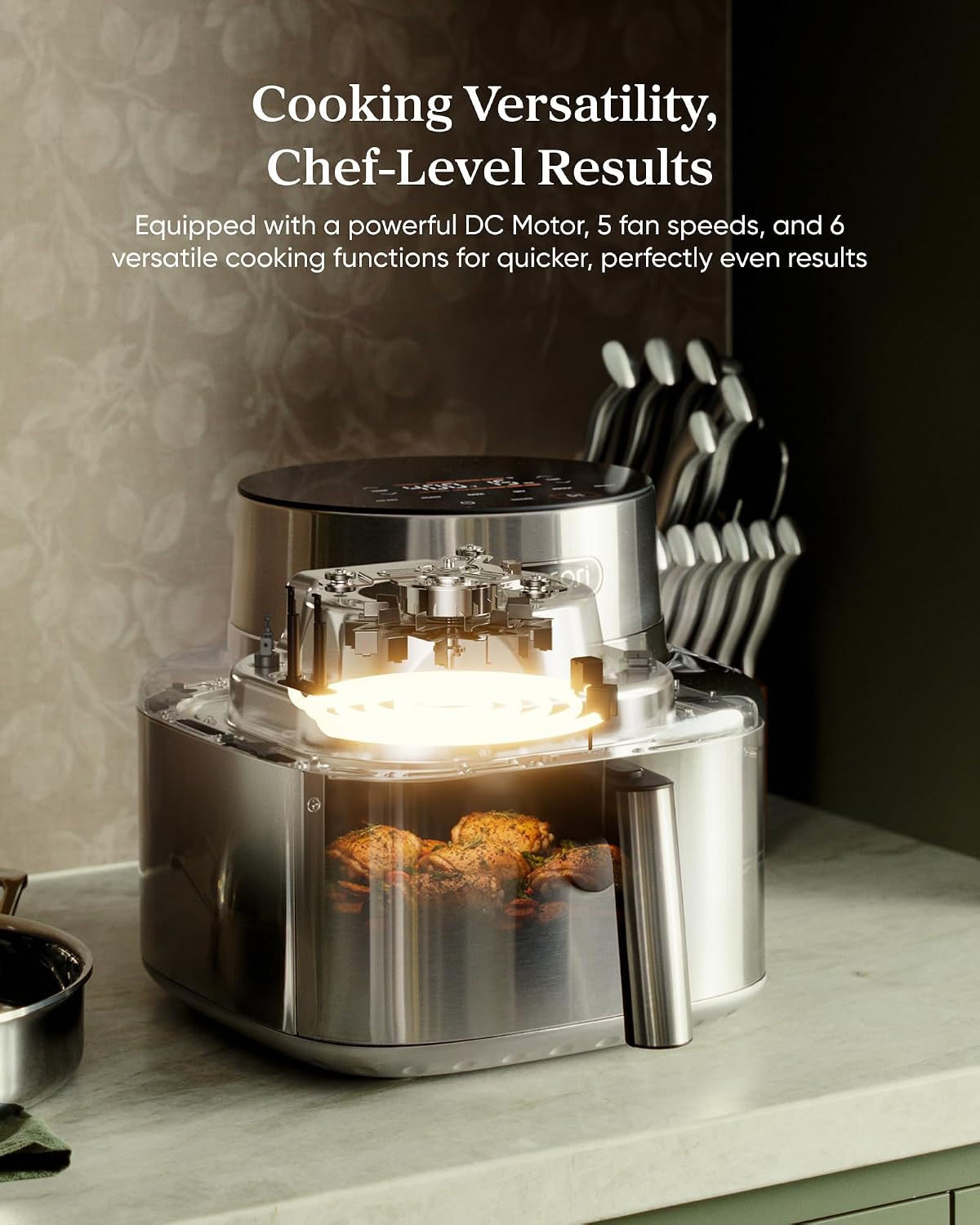 6.5-Quart Stainless Steel Smart Ceramic Air Fryer encalife