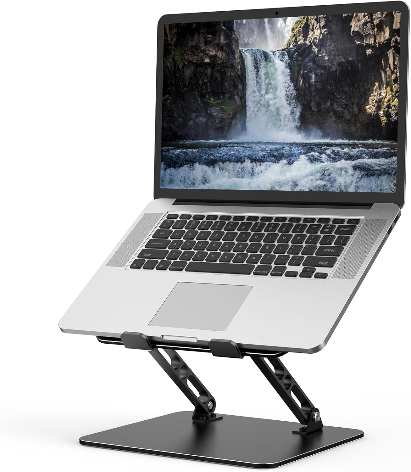 EncaLife adjustable laptop stand metal foldable laptop riser with ventilated cooling design for desk setup