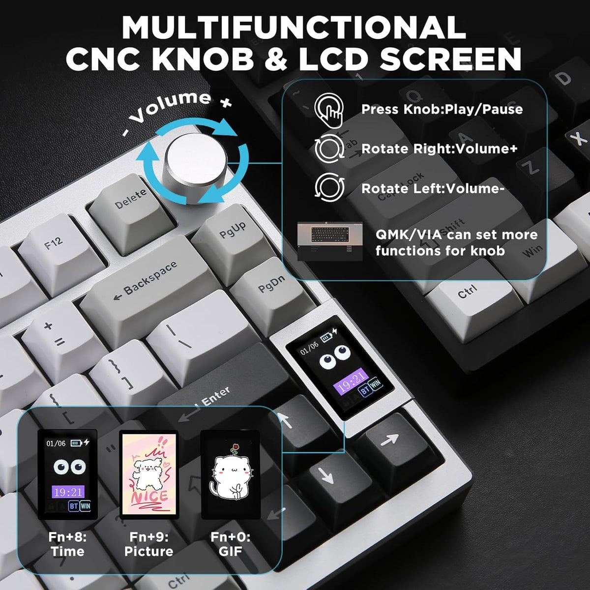Gaming Mechanical Keyboard Wireless RGB LCD Hot encalife