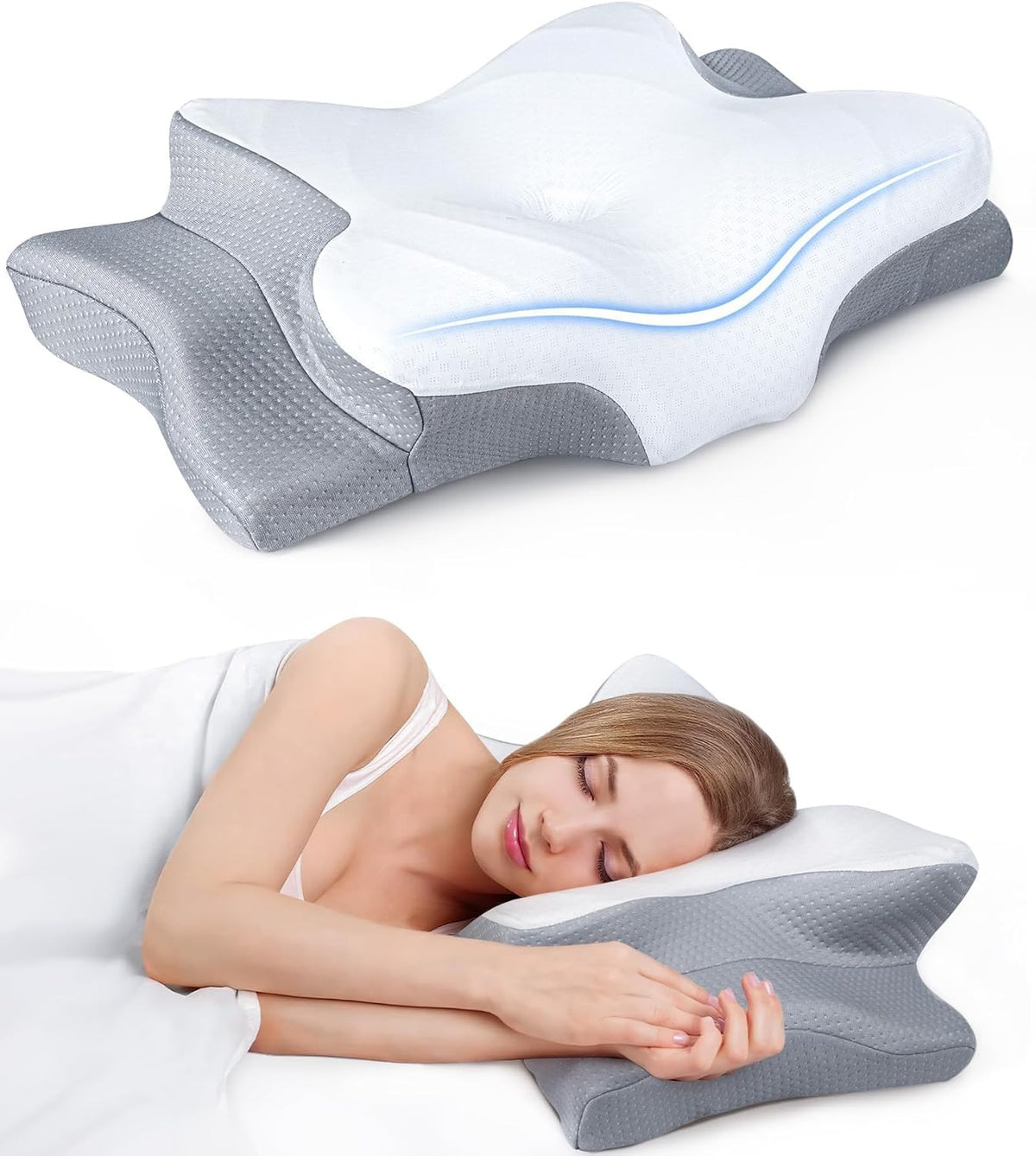 Side Sleeper Cervical Memory Foam Pillow encalife