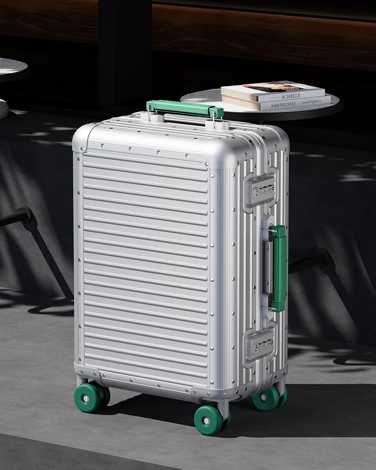 Aluminum Frame Zipperless Carry On Luggage encalife