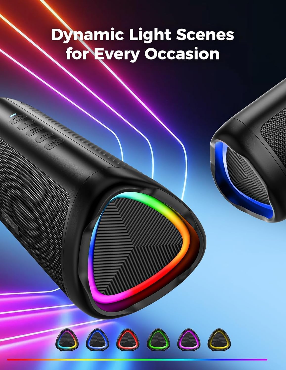 Powerful 20W Waterproof Bluetooth Speaker With Lights encalife