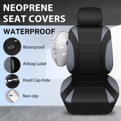 Waterproof Neoprene Front Car Seat Covers with Headrest encalife