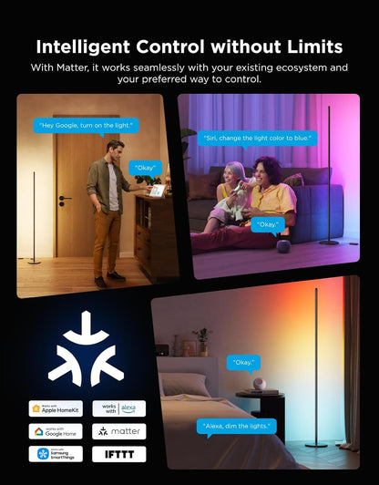 Smart RGBIC Corner Floor Lamp With Music Sync encalife