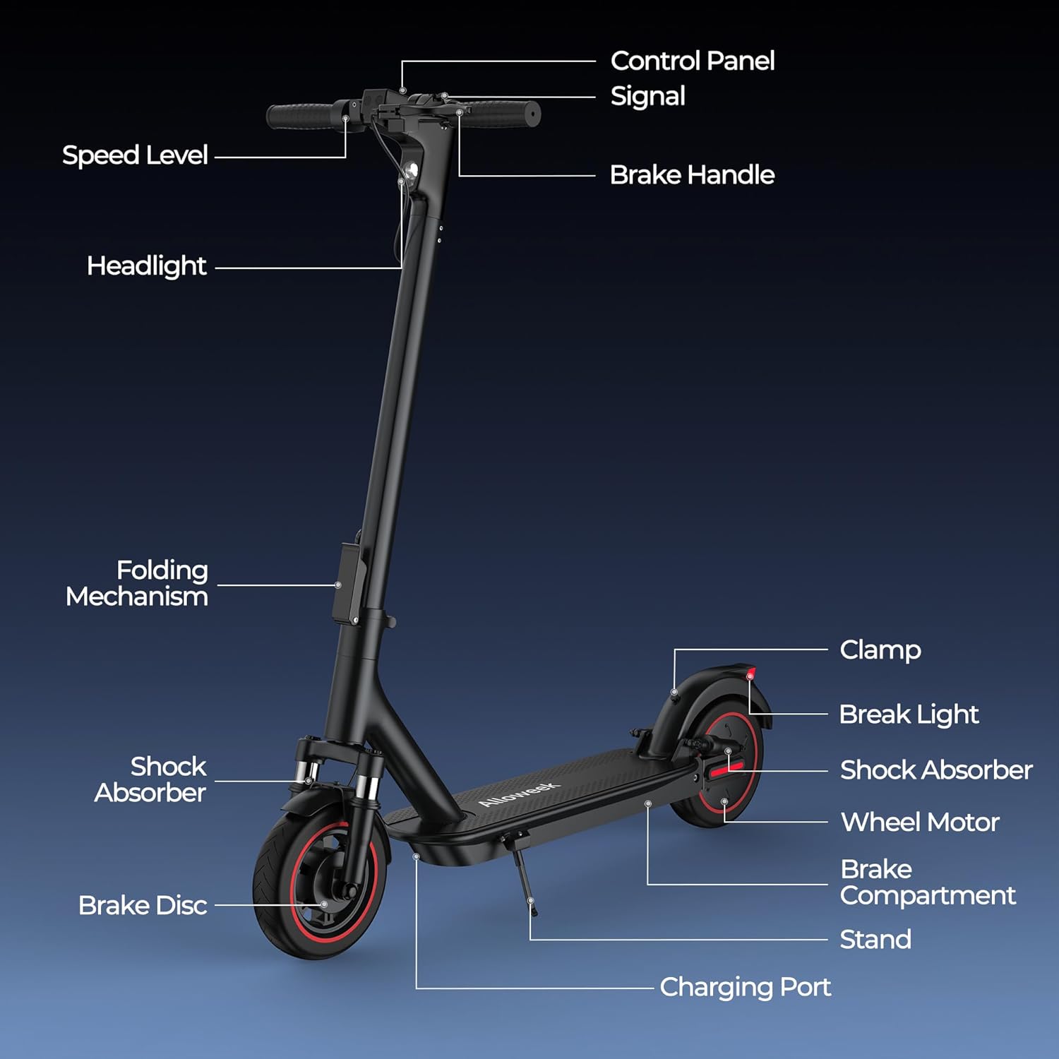 500W Electric Scooter I 28 Mile Folding Commuter E-Scooter encalife