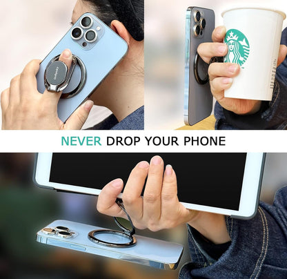 Powerful Double-Magnetic MagSafe-Compatible Phone Ring Grip Stand encalife