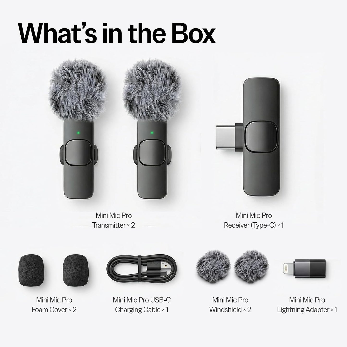 Wireless Mini Lavalier Microphone With Noise Cancelling encalife
