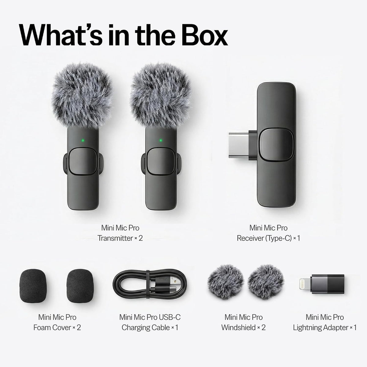 Wireless Mini Lavalier Microphone With Noise Cancelling encalife