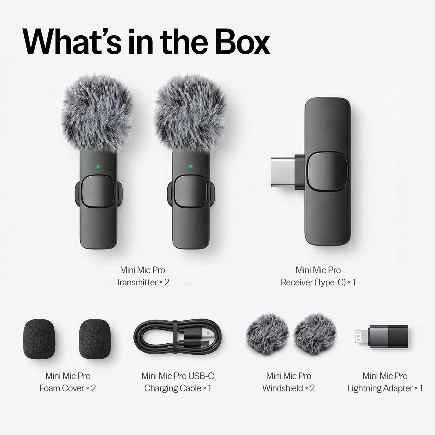 Wireless Mini Lavalier Microphone With Noise Cancelling encalife