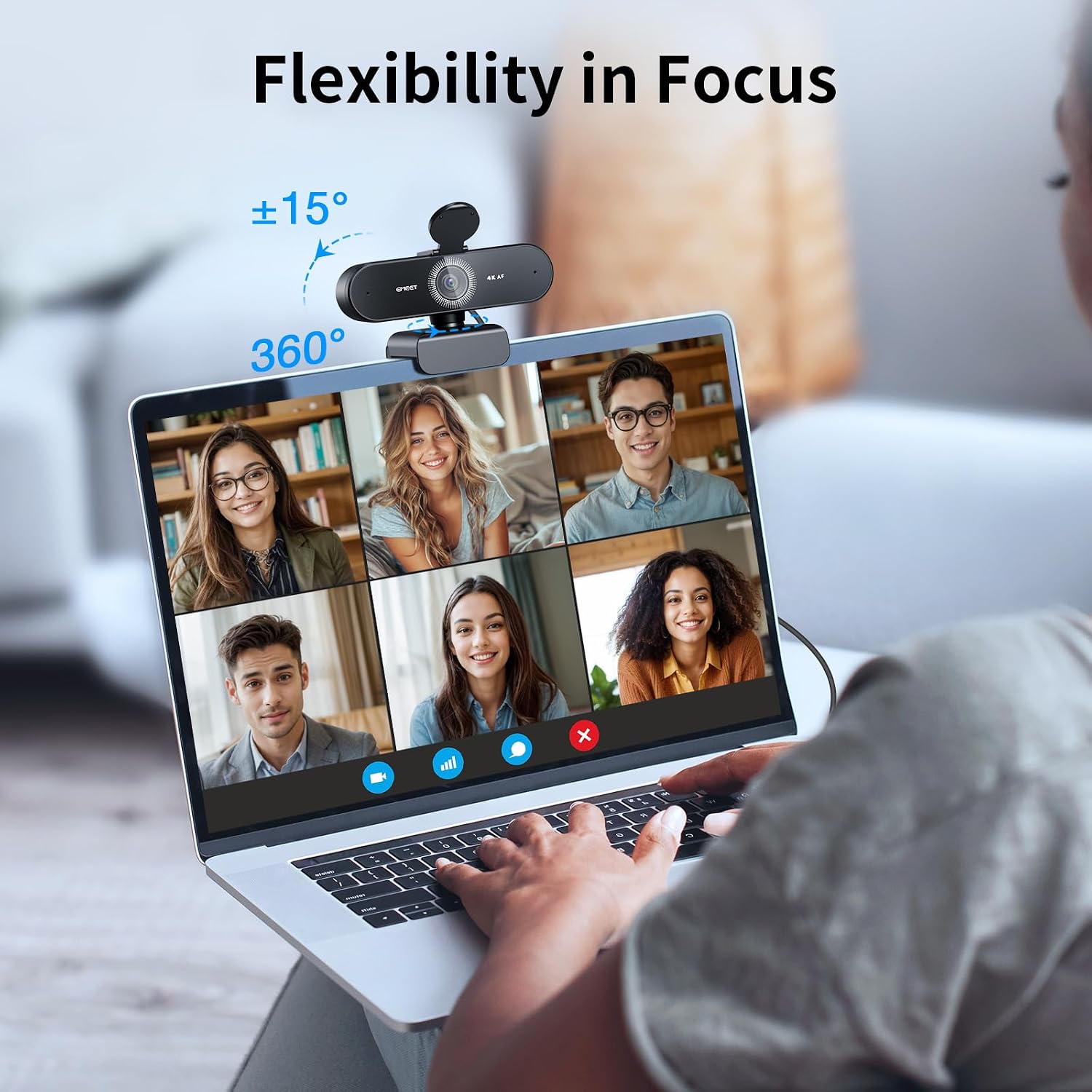 Ultra 4K Autofocus Webcam for Professional Meetings encalife