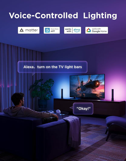 Immersive RGBICWW Smart Light Bar With Music Sync encalife