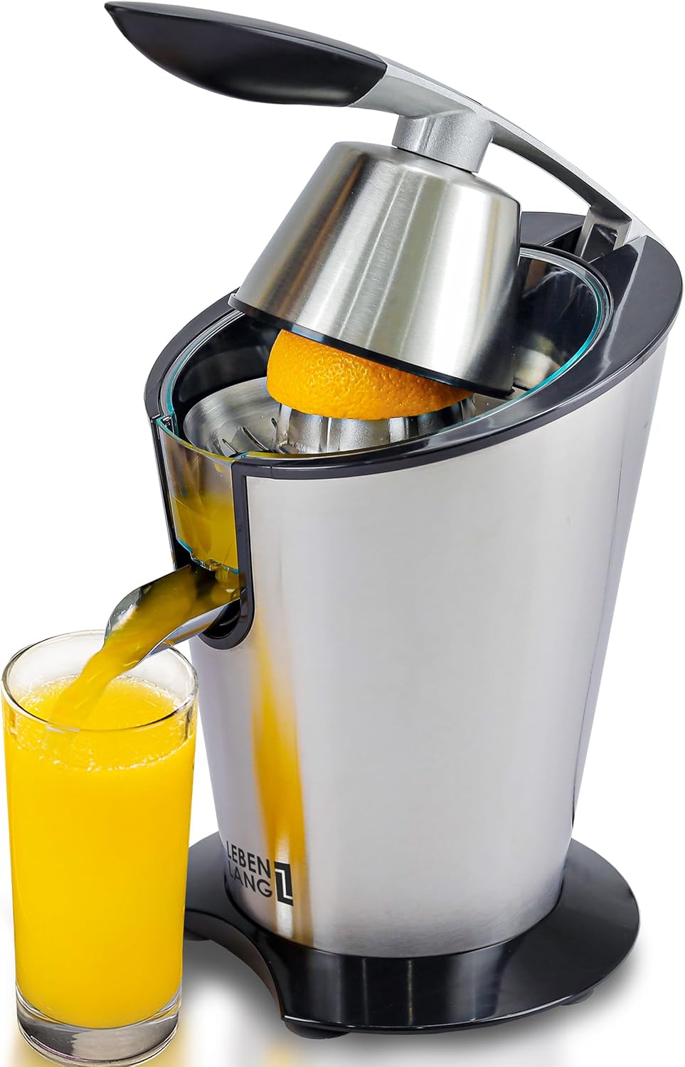 Electric Juicer Stainless Steel 600W | Citrus Press Orange & Lemon Juicer