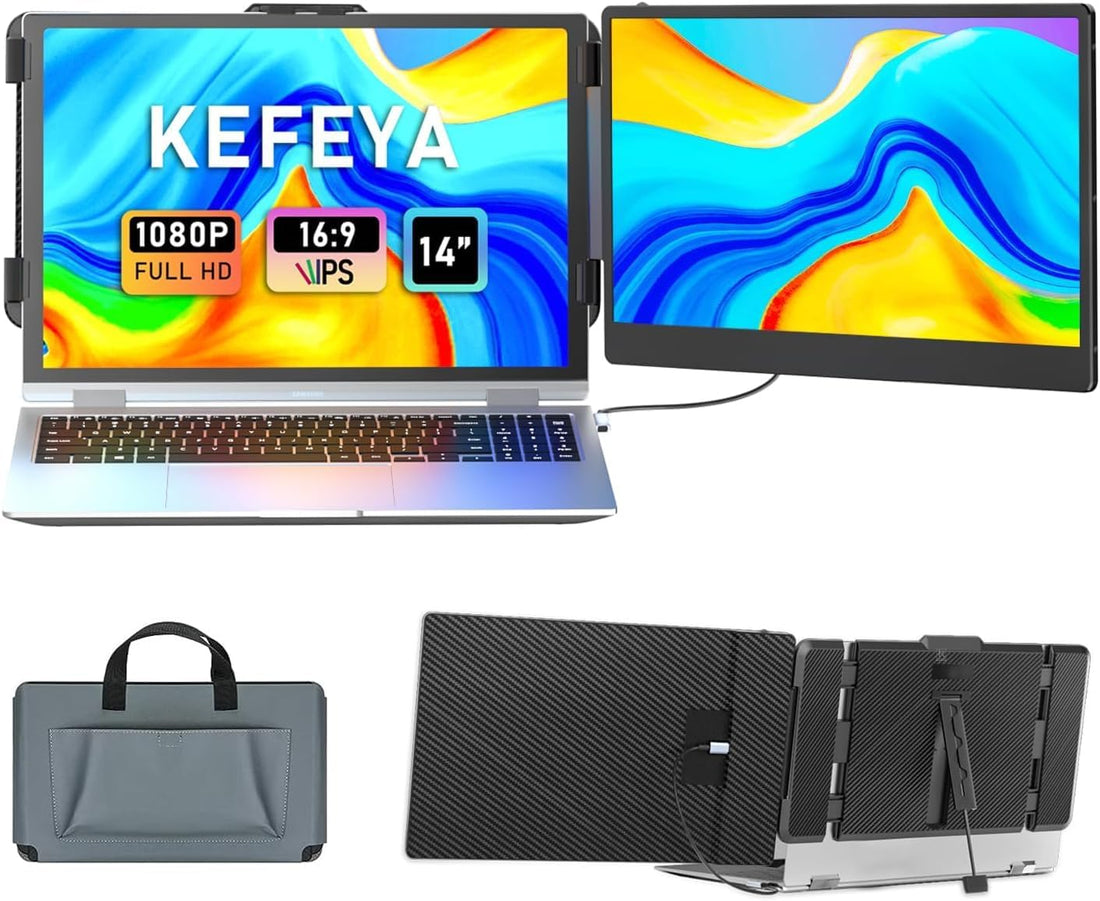 14-inch FHD laptop screen extender portable dual monitor for remote work and travel