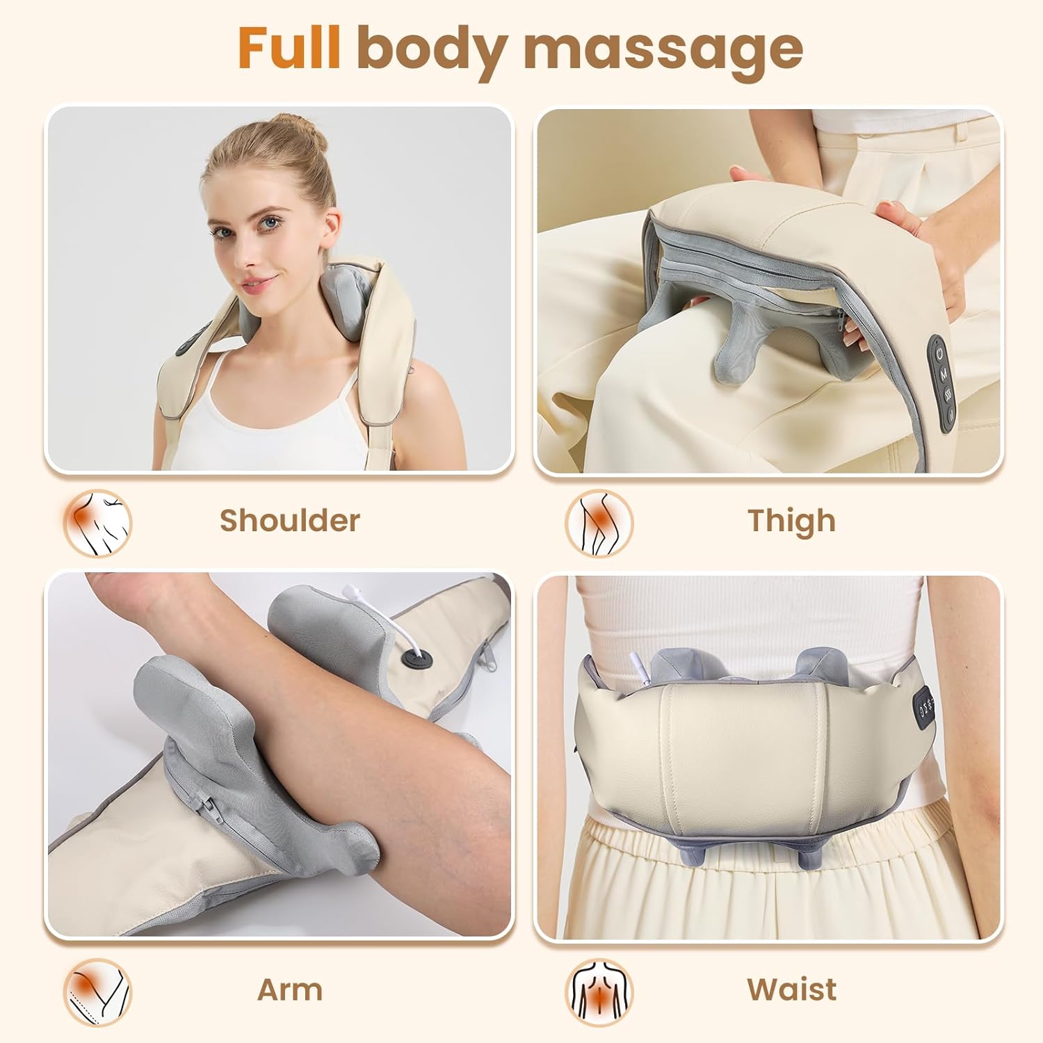 Neck Massager with Heat I 4D Wireless encalife