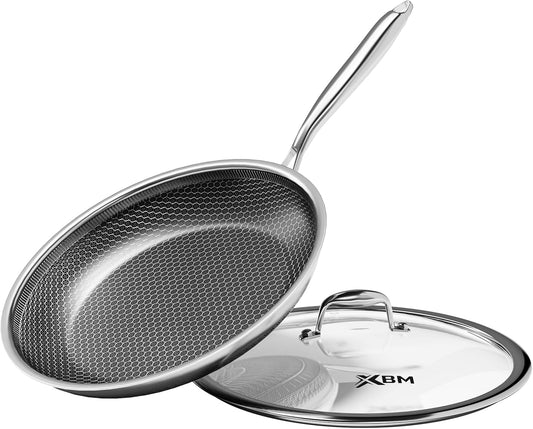 Non-Stick 10-Inch Stainless Steel Pan With Lid
