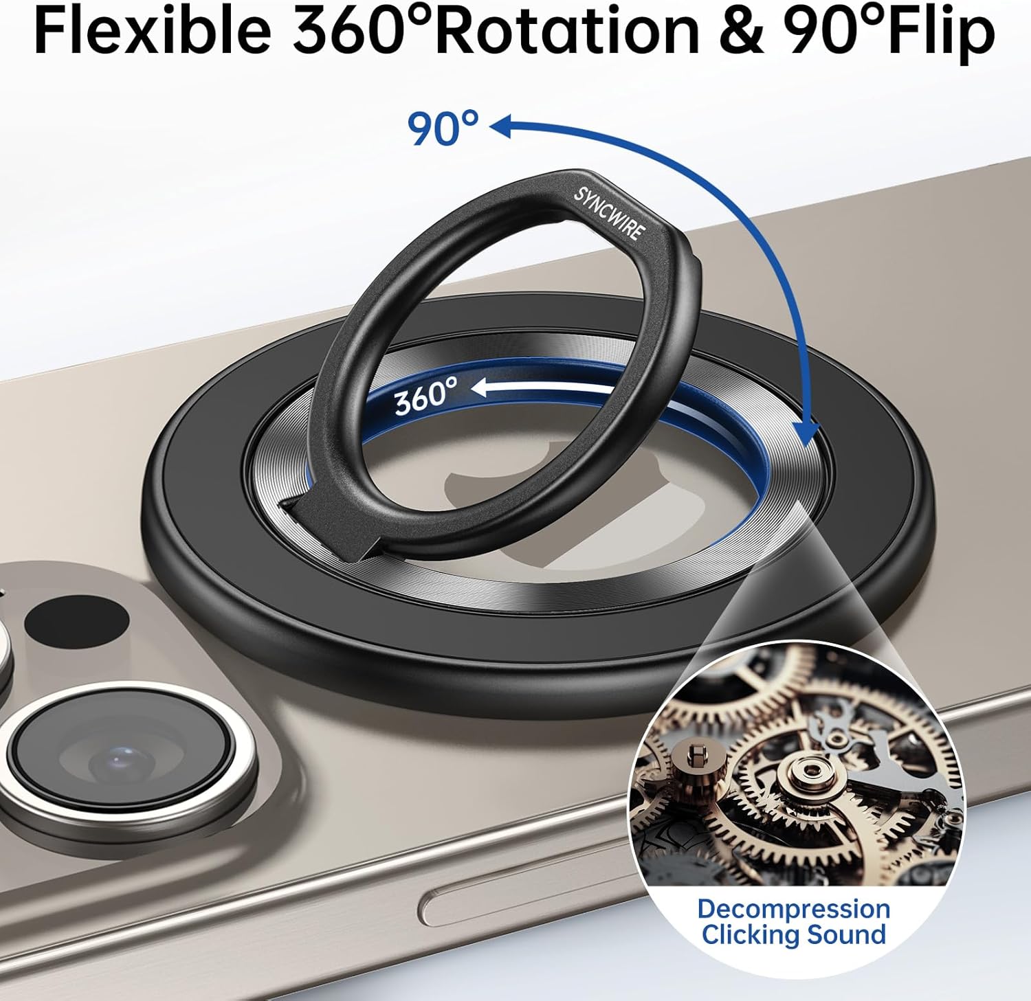 N55 Double Magnetic Phone Ring Grip Stand encalife