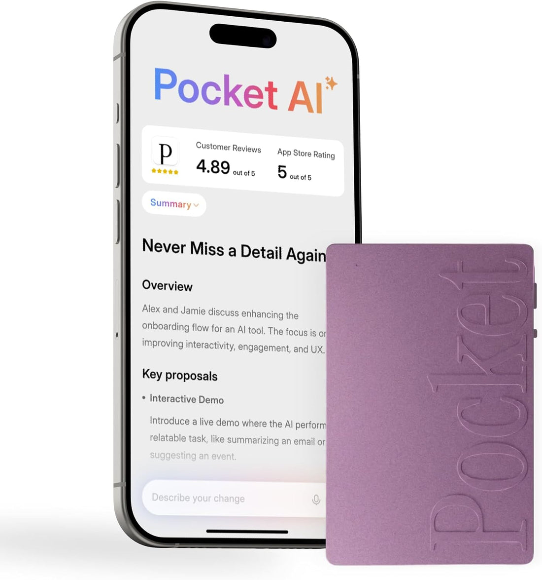 Portable AI Meeting Recorder with Smart Transcription encalife