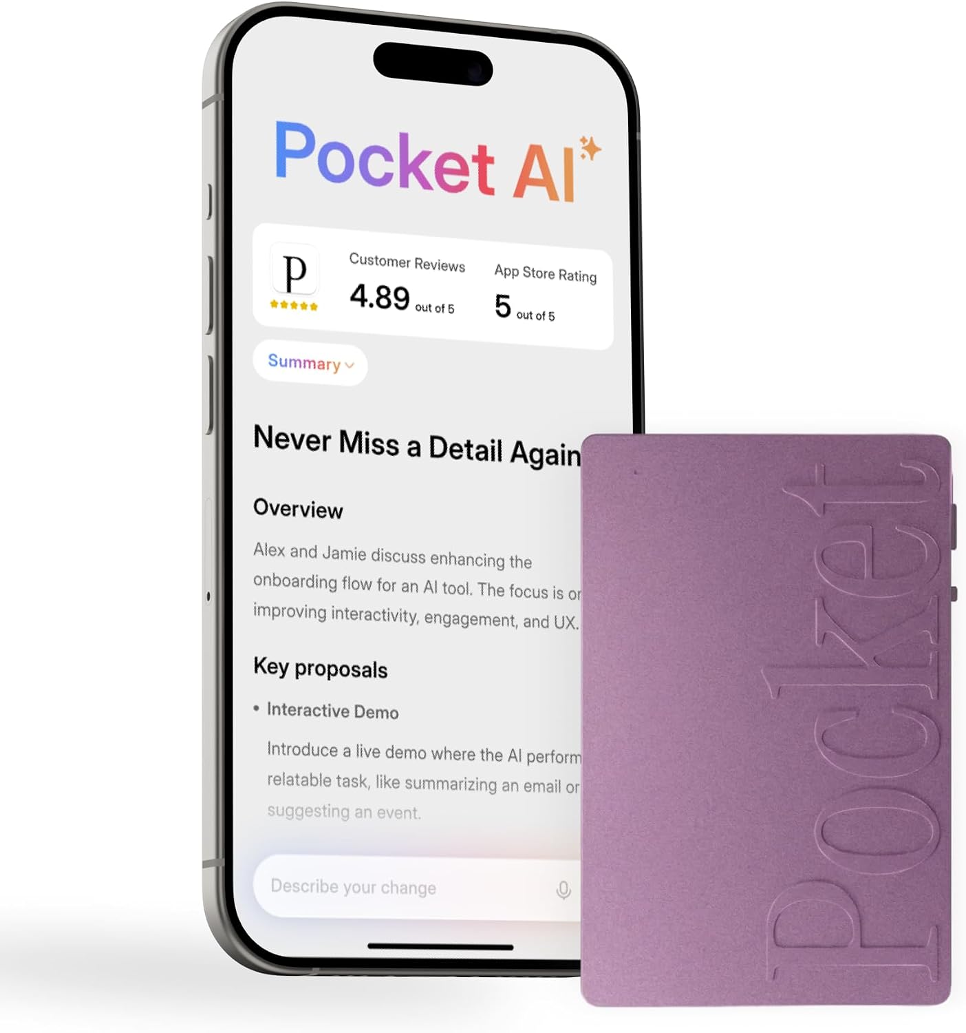 Portable AI Meeting Recorder with Smart Transcription encalife