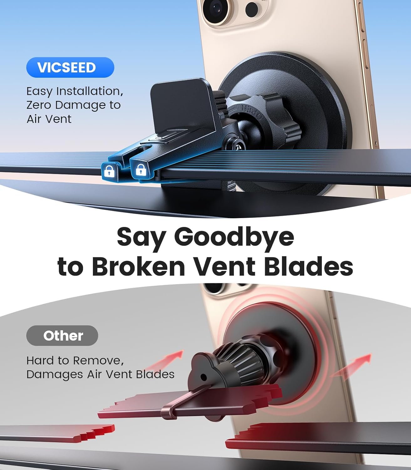 Magnetic MagSafe Car Phone Mount Vent Grip encalife