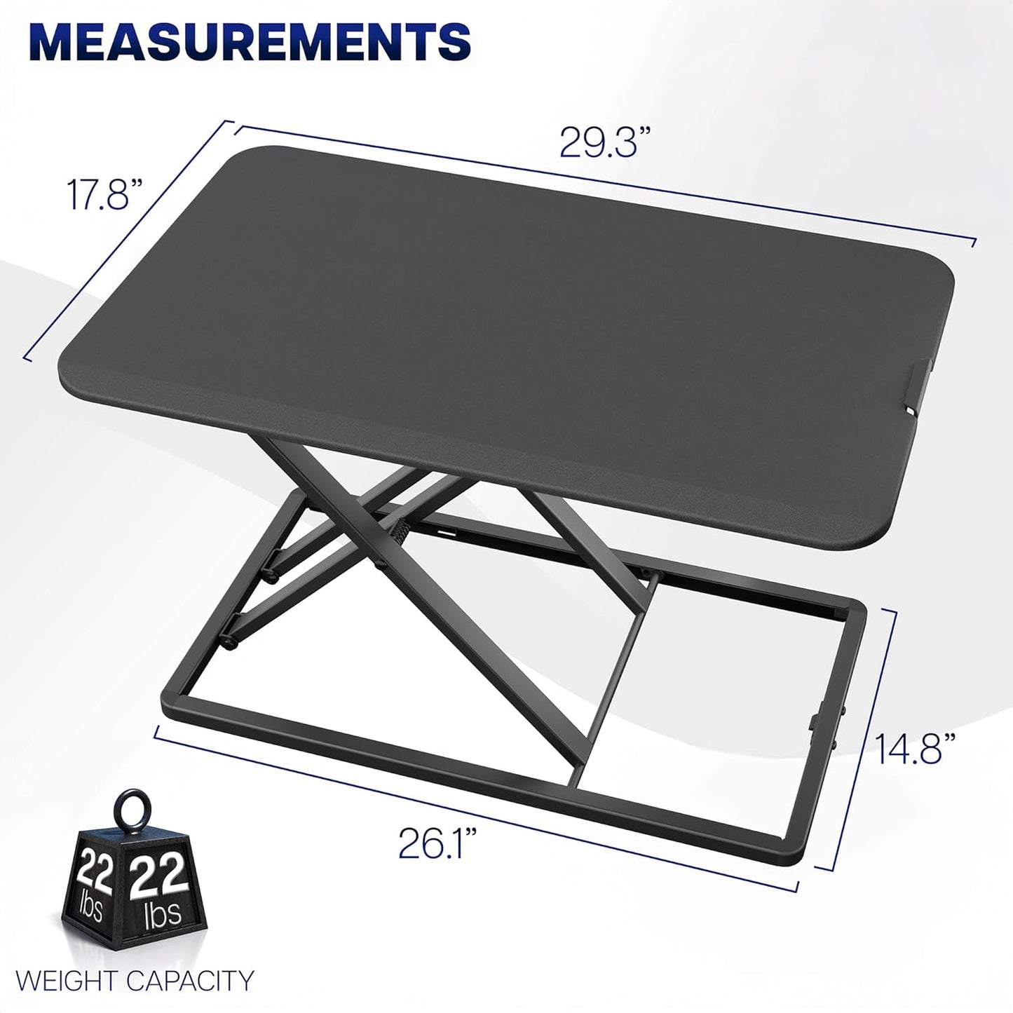 Black Standing Desk Converter Tabletop Workstation Riser encalife