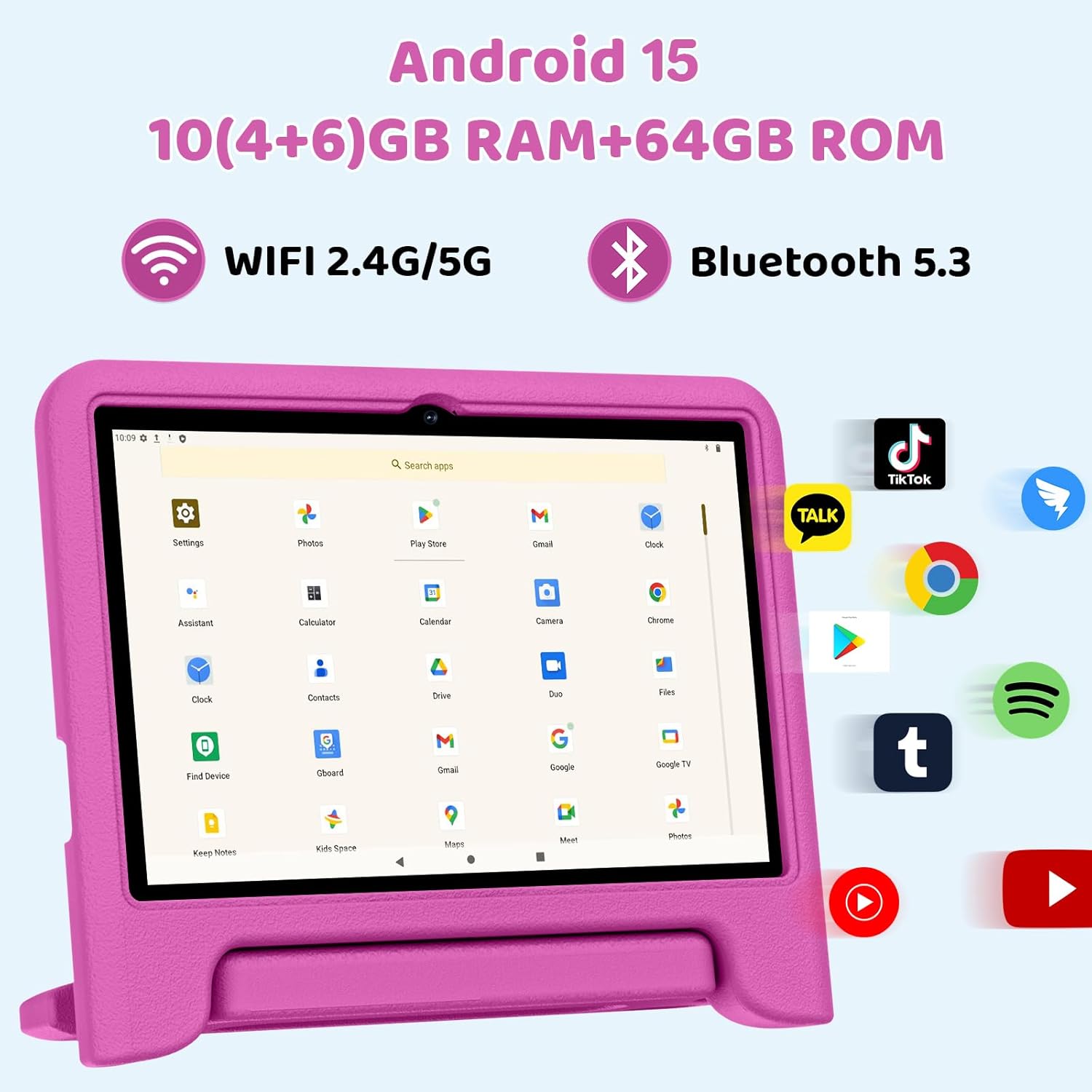 Tablet for Kids 10.1” Android 15 10GB+64GB encalife