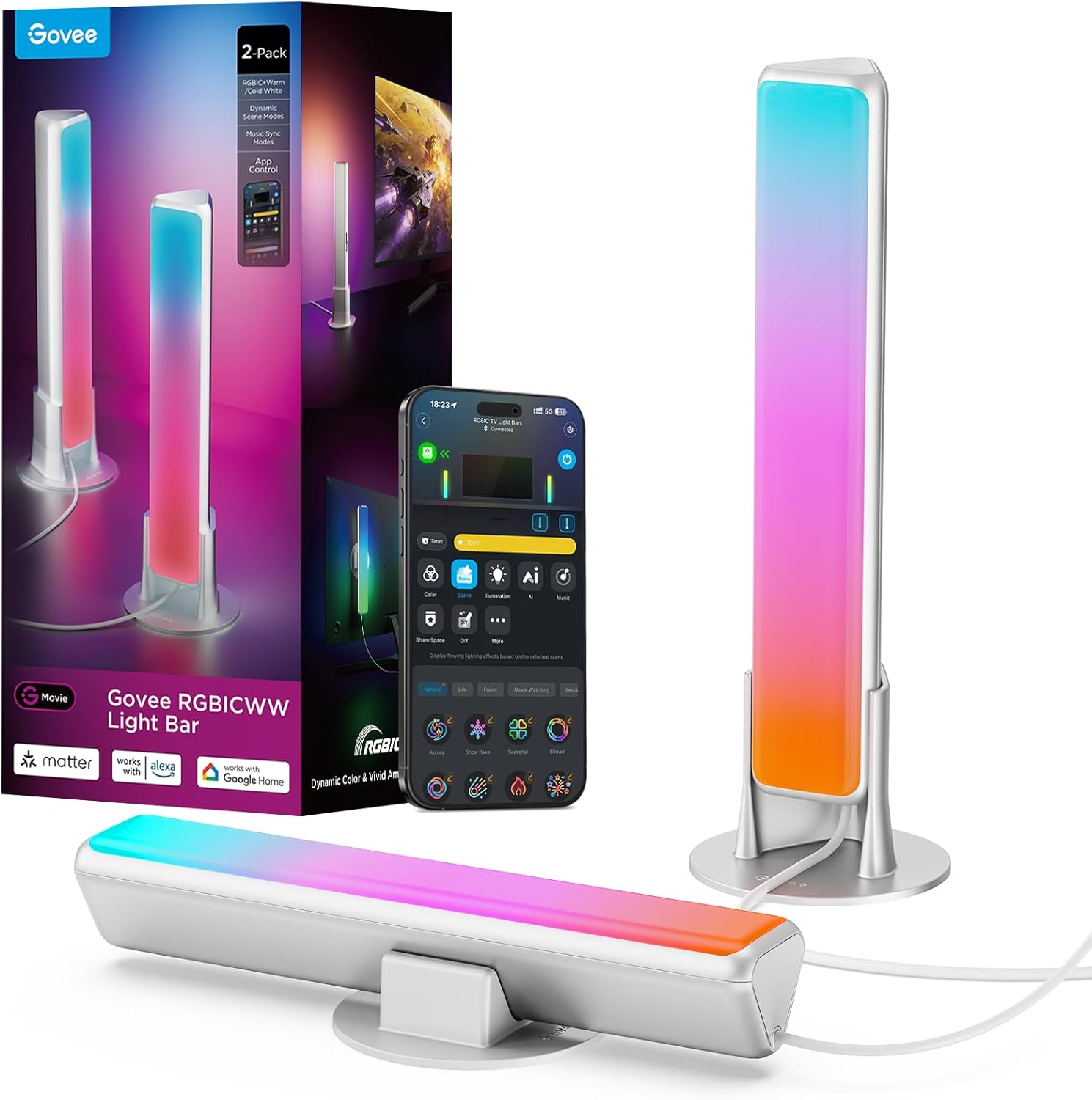 Smart RGB Lighting Bars for TV Gaming Setups encalife