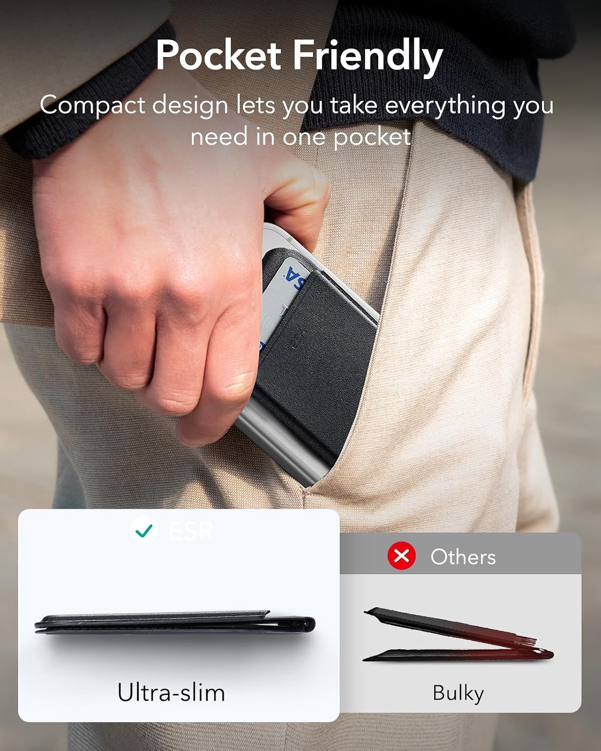 Magnetic Phone Wallet for Men with Stand encalife
