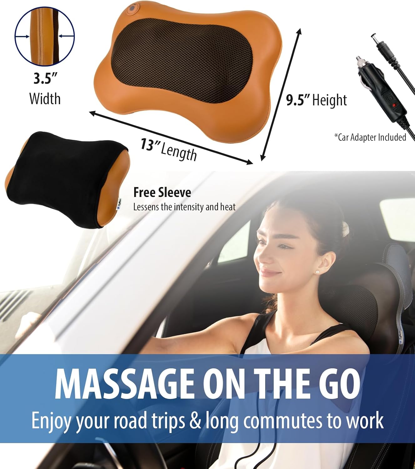 Neck & Back Massager I 3D Shiatsu with Heat encalife