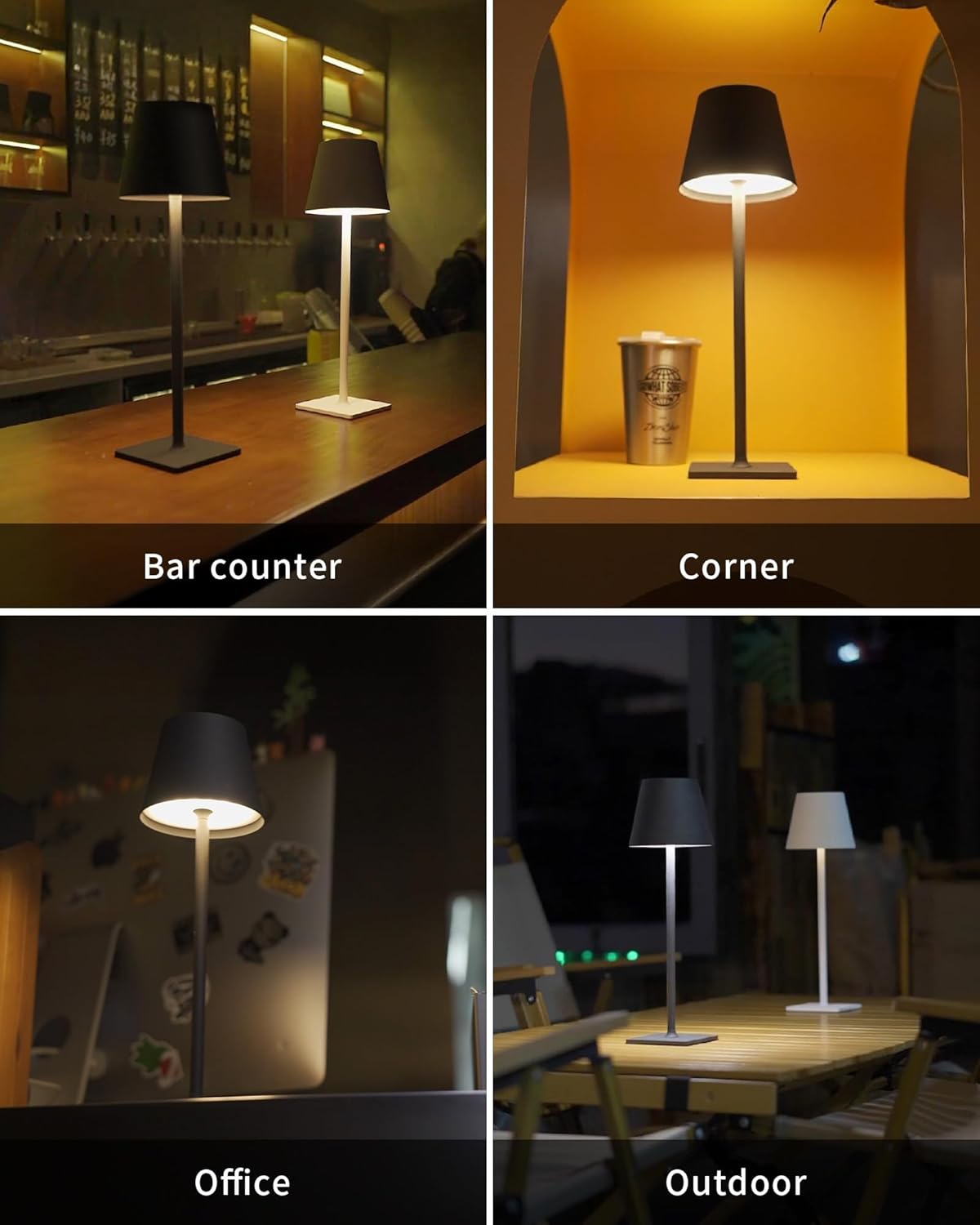 Two Cordless Rechargeable Table Lamps With Touch Dimming encalife