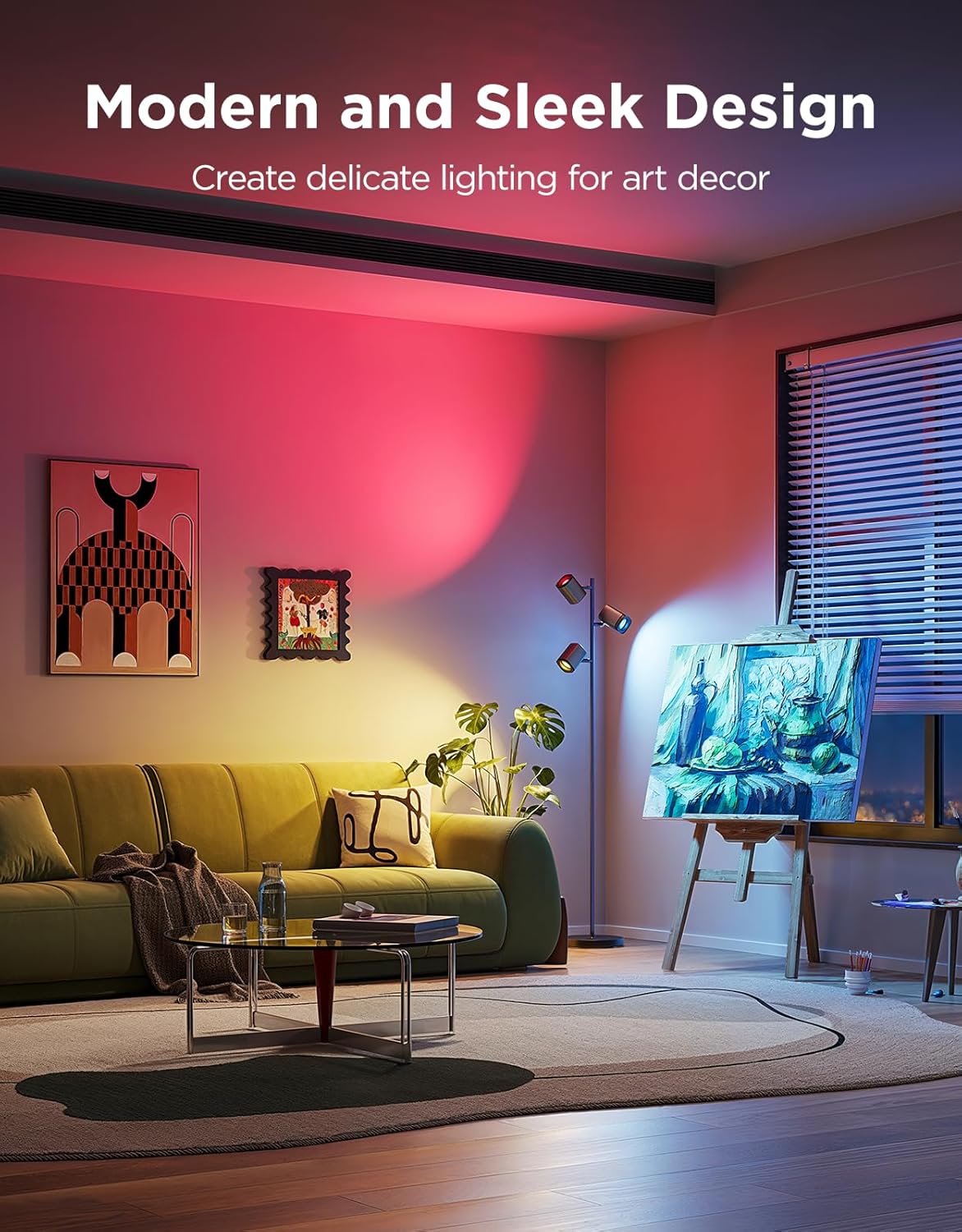 RGB Lighting Tree Floor Lamp for Living Rooms encalife