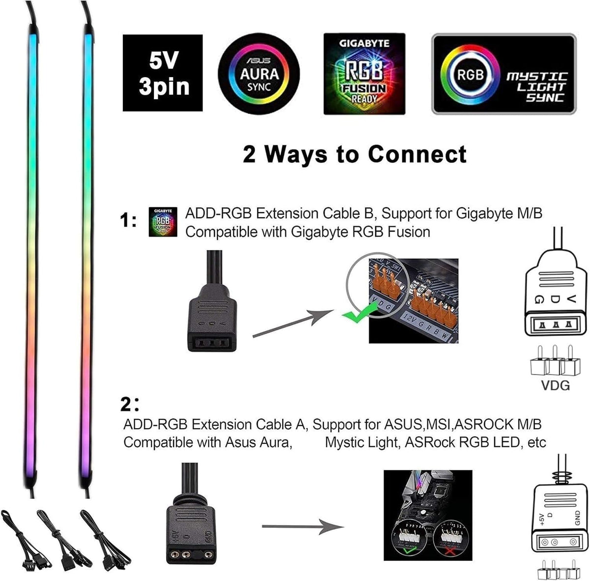 RGB Lighting ARGB PC Case Neon Strips encalife