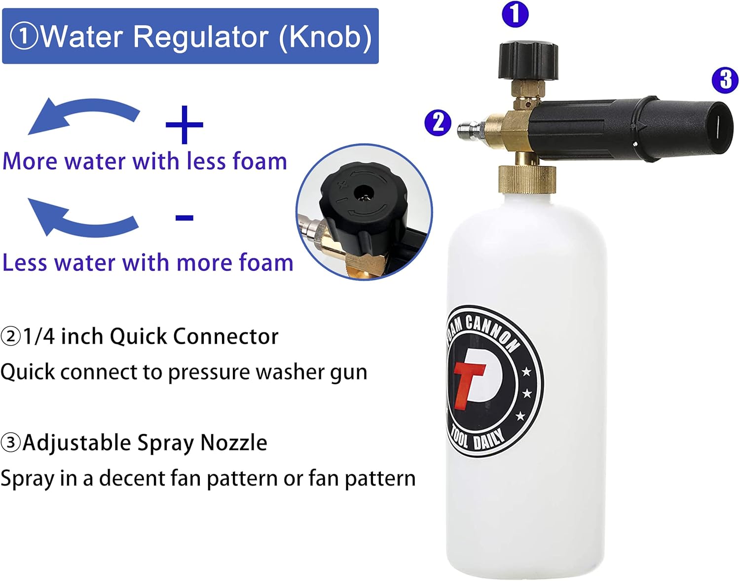 Pressure Washer Gun Foam Cannon Nozzle Kit encalife