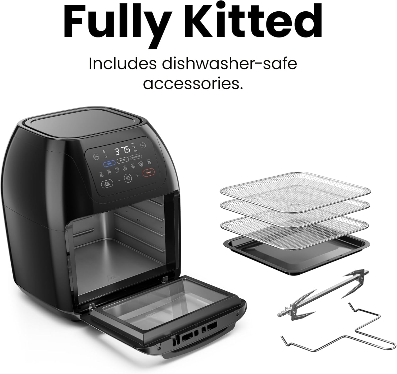 10L Digital Air Fryer Oven I Rotisserie & Dehydrator encalife