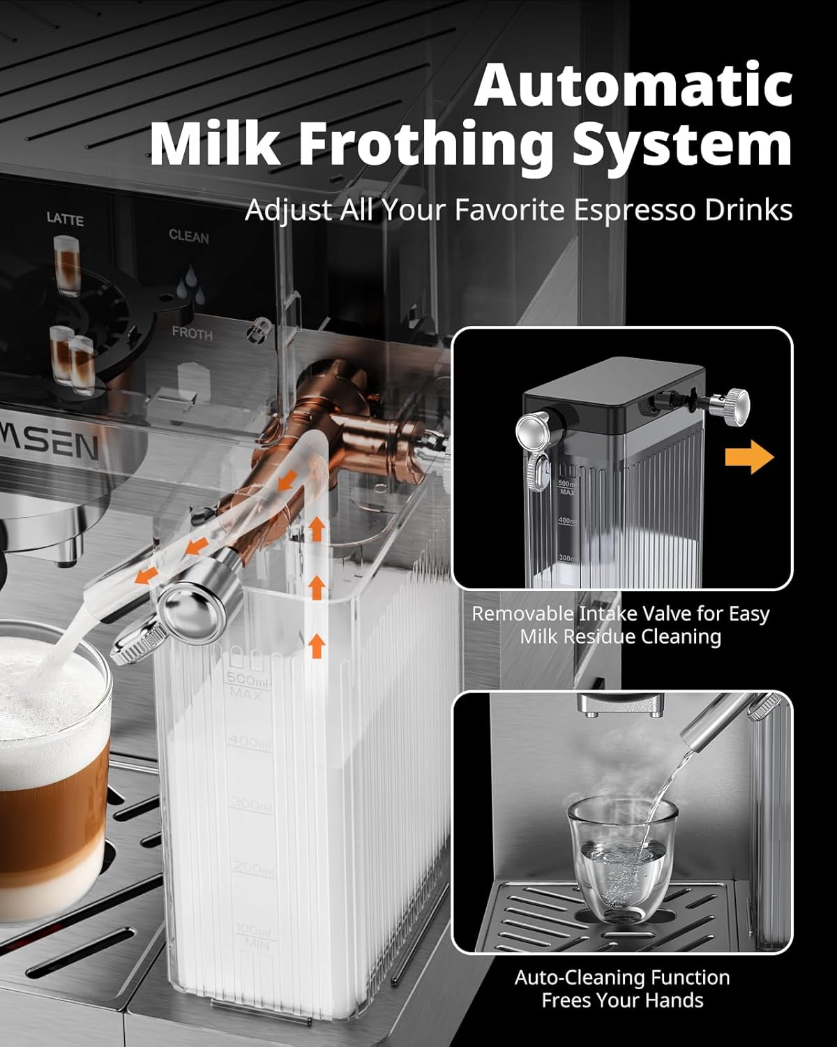 20 Bar Espresso Machine with Auto Milk Frother encalife