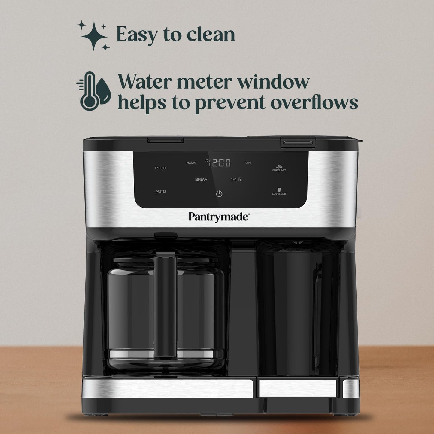 Dual Brew Coffee Maker | 12 Cup & Single Serve K-Cup Machine with Touchscreen encalife