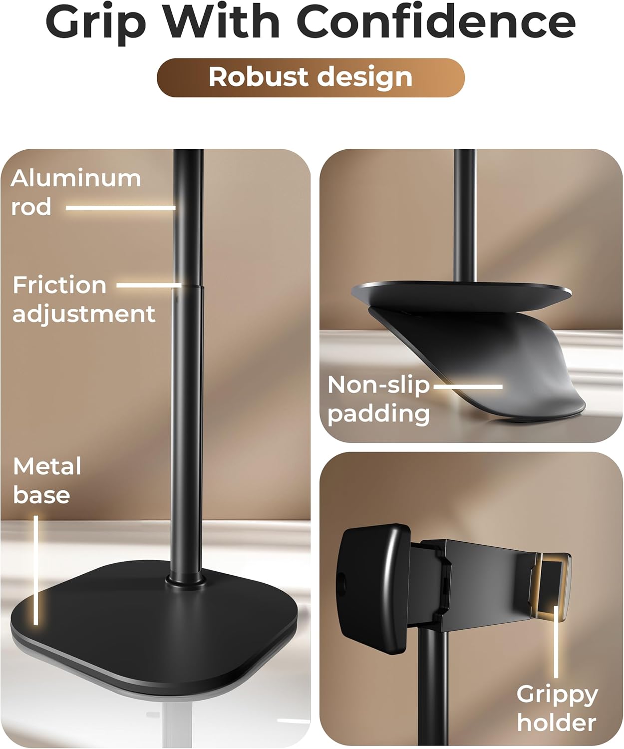 Mobile Stand Adjustable Recording Desk Tripod Phone Holder encalife