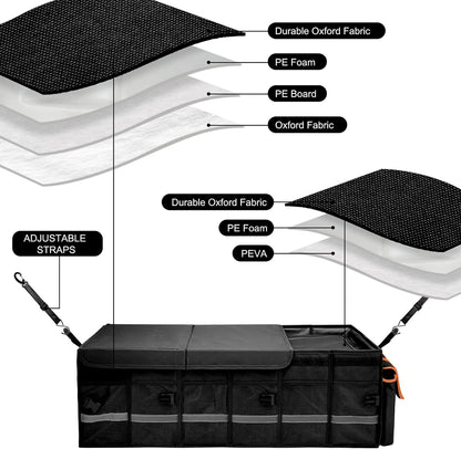Collapsible Car Trunk Organizer with Removable Cooler encalife
