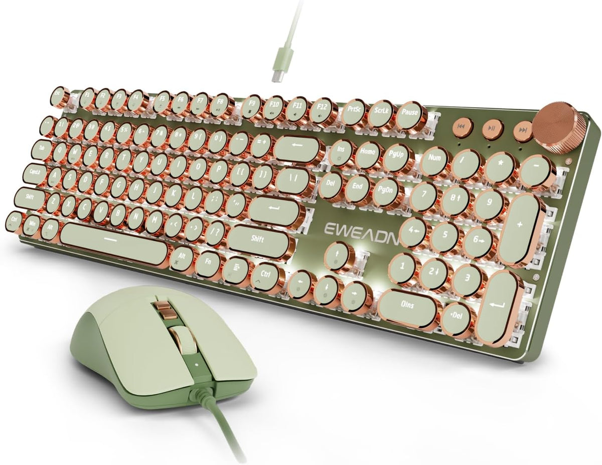 RGB vintage mechanical keyboard desk setup