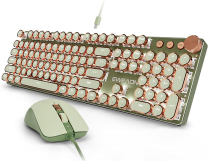 RGB vintage mechanical keyboard desk setup