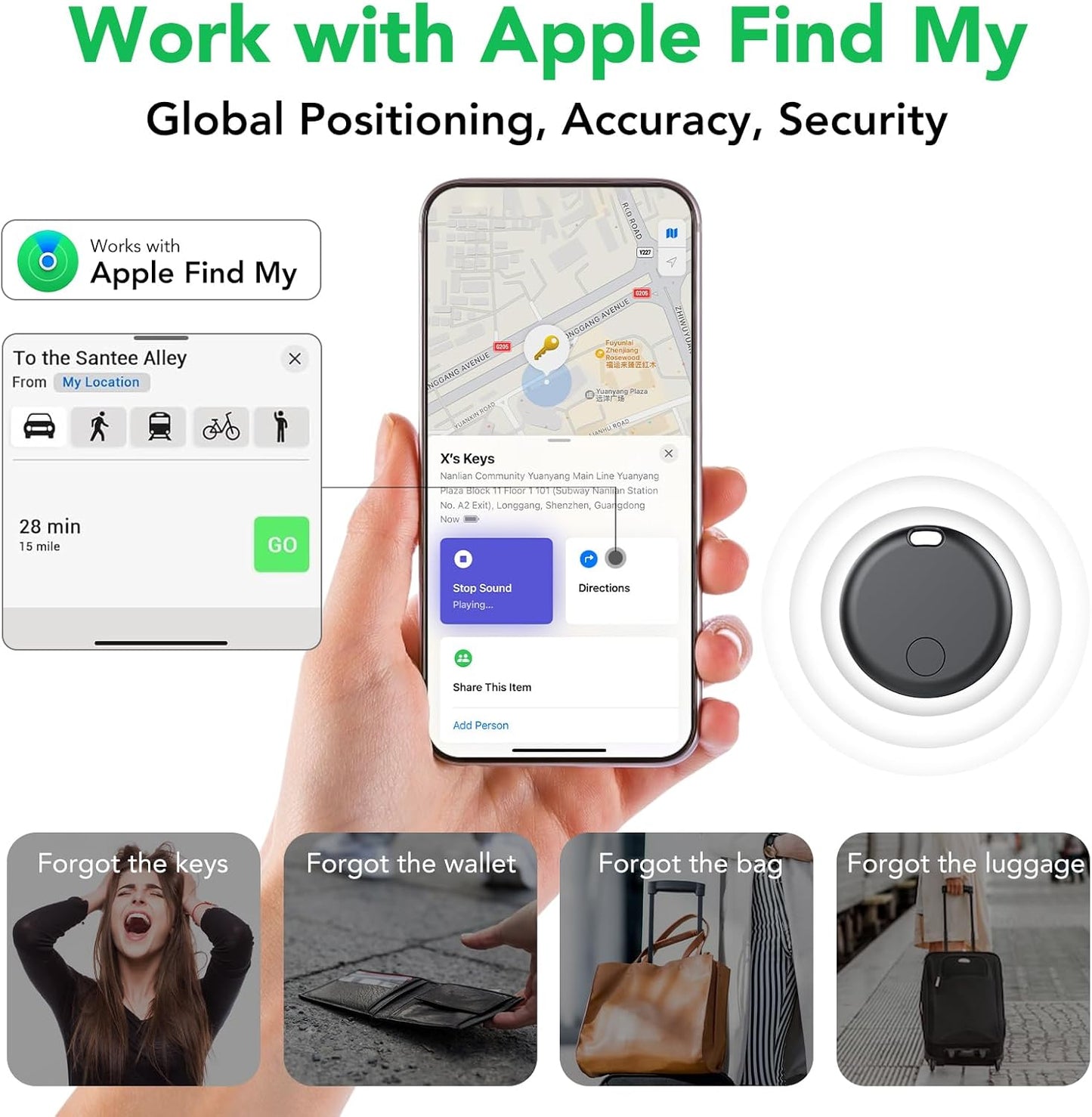 GPS Smart Tracker Tags Apple Find My Air Tag 4 Pack encalife