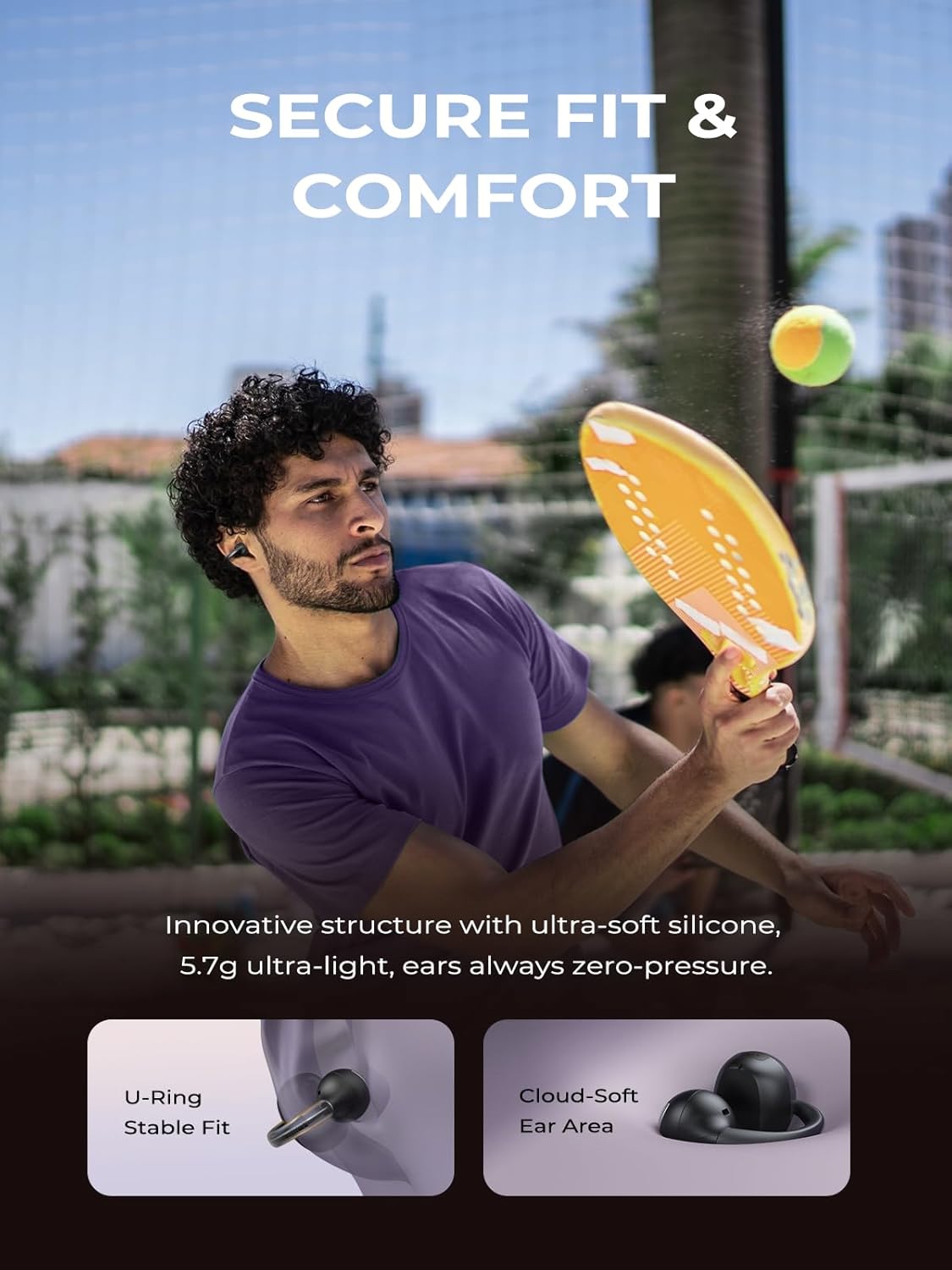 Open Ear Bluetooth Headphones with AI Music encalife