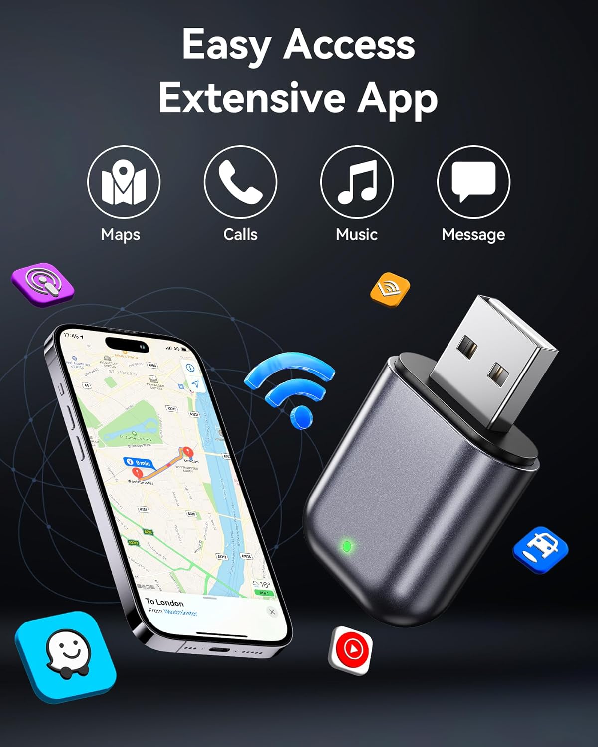 Wireless CarPlay Adapter Ultra Mini encalife