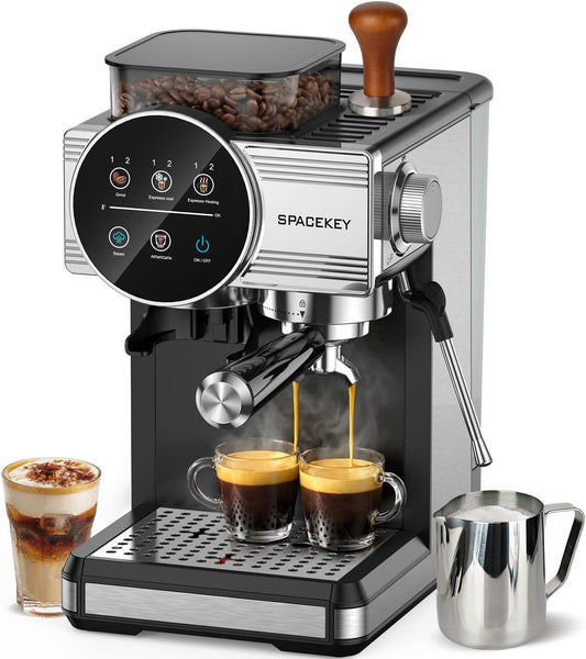 20 Bar Espresso Machine with Grinder & Milk Frother