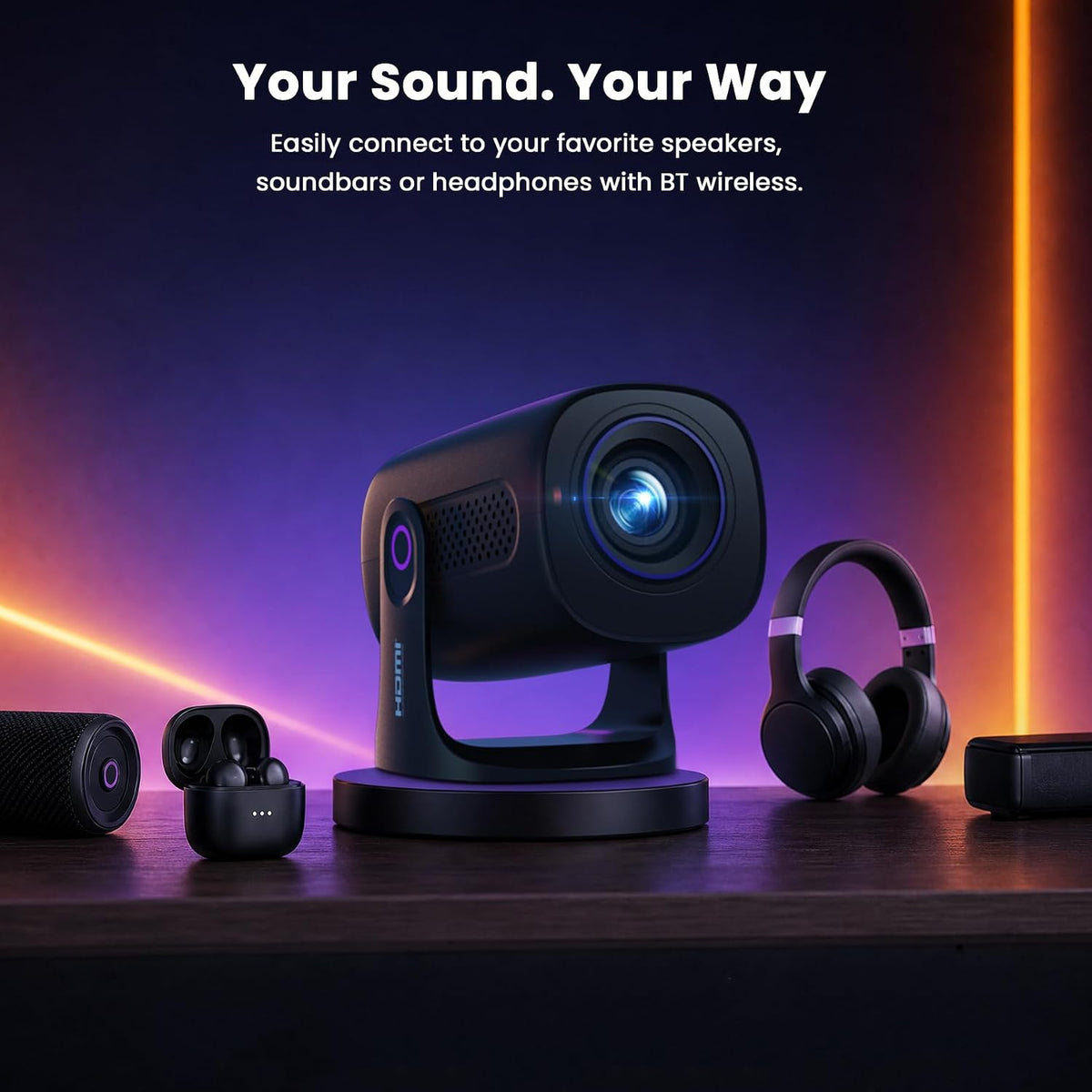 Portable Smart Bedroom Projector encalife