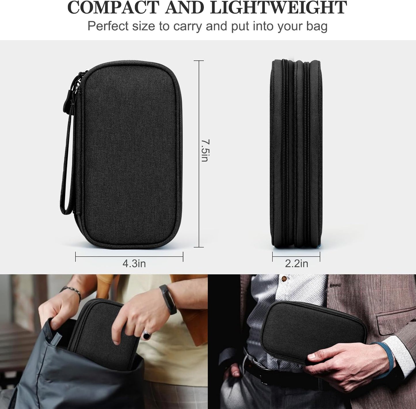 Water-Resistant Travel Tech Organizer for Tangle-Free Essentials encalife