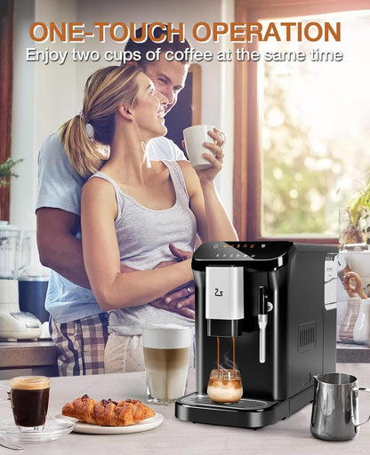 20 Bar Automatic Espresso Machine with Grinder &amp; Frother encalife