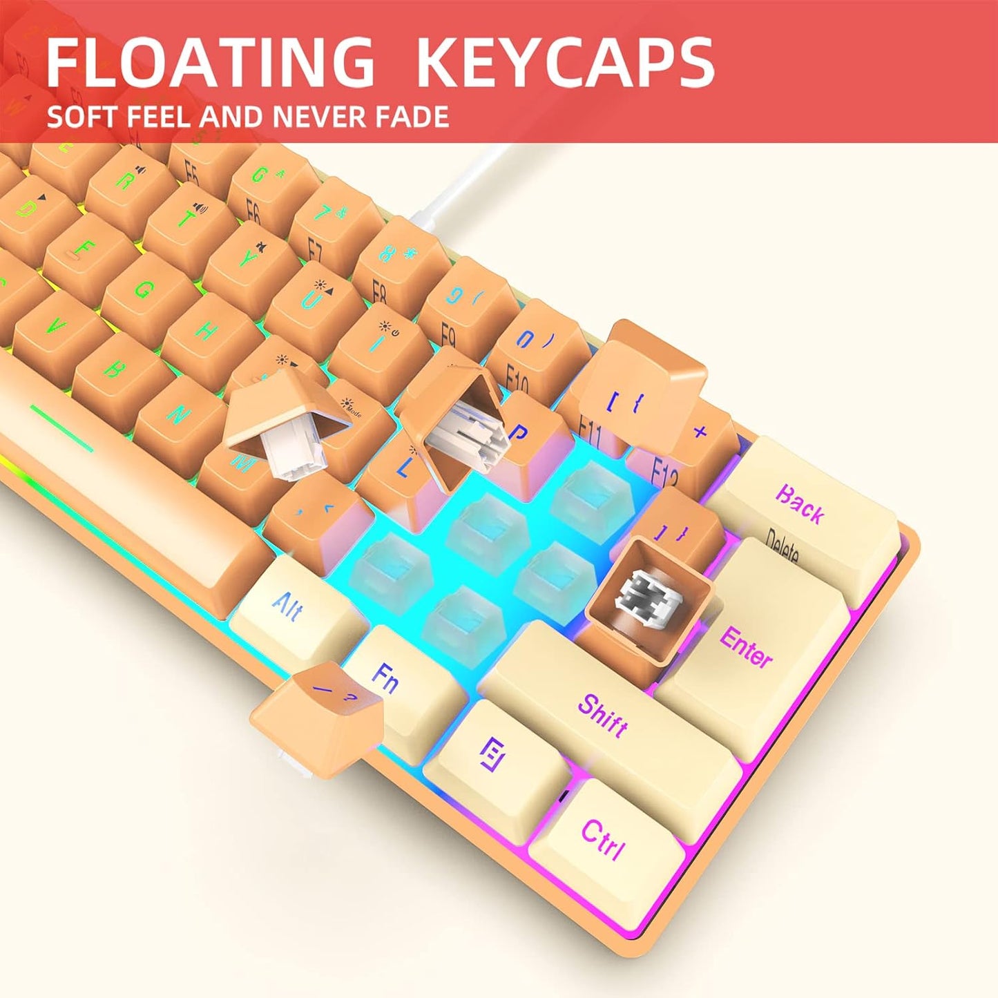 Gaming Keyboard 60% RGB Wired I Ultra‑Compact encalife