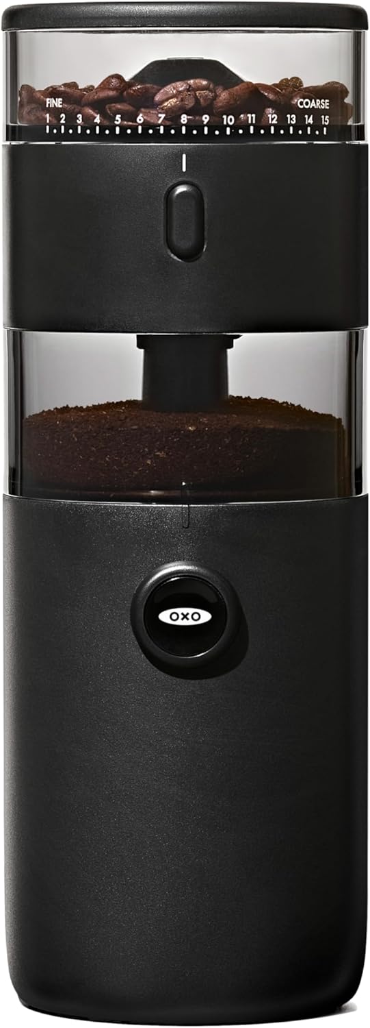 Compact conical burr coffee grinder for home use