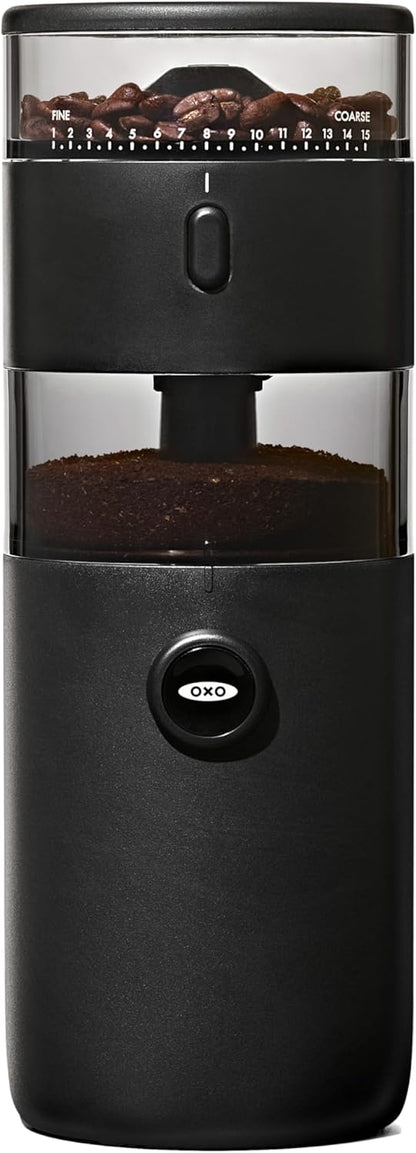 Compact conical burr coffee grinder for home use